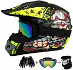 Enduro neljarattalise mootorratta kiiver CE sertifikaadiga ja XL suurusega prillidega