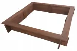 Puidust liivakast P1 120x120, roosipuu v&auml;rvusega