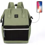 Naiste seljakott Himawari Sorrel HM1881, 15,6" s&uuml;learvutile, USB-ga, roheline-must