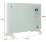 Klaasist elektriline konvektor 1500 W puldi ja termostaadiga