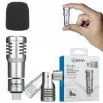 Juhtmevaba mini USB-C mikrofon Boya BY-P4U, h&otilde;bedane, suunatud helisalvestusega