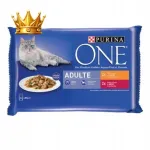 Purina One Adult koeratoit kanaliha ja veiselihaga, 4 x 85 g