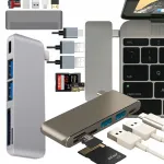 USB-C 5-&uuml;hes jagaja USB 3.0 ja SD/TF kaardilugejaga