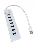 USB jagaja, 7 pesaga, USB 3.0, 30 cm, valge