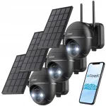V&auml;ljas kasutatav p&auml;ikeseenergial WiFi IP kaamera, 5MP, PIR-anduriga, 4x suum, p&ouml;&ouml;ratav, juhtmevaba, 3 tk