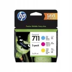 HP 711 v&auml;rvilised tindikassetid, 3 tk (P2V32A, CZ130A, CZ131A, CZ132A)