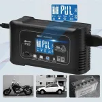 Automaatne akulaadija 12V/24V LCD-ekraaniga