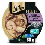 SHEBA Fillets m&auml;rg kassitoit kanaliha, kala ja krevettidega kastmes, 60 g