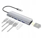 USB-C HUB 6in1 HDMI 4K, 3x USB 3.0, PD 100W dokijaam