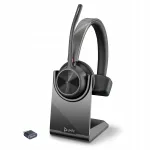 Juhtmevaba k&otilde;rvaklappide komplekt Plantronics Voyager 4310 UC USB-C-ga, must, jalusega