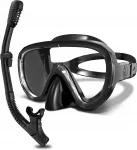 G2RISE SN05 sukeldumiskomplekt, mask ja snorkkel, must, klaasist l&auml;&auml;tsed