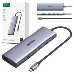 USB-C HUB adapter Unitek 3x USB-A 3.0, HDMI, VGA, RJ45, SD ja TF kaardilugejaga