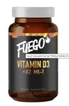 Toidulisand Fuego Vitamiin D3 4000IU + K2 MK7, 90 kapslit, vegan, klaaspudel