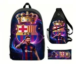 3-osaline FC Barcelona must seljakotikomplekt koos kosmeetikakotiga