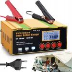 Automaatne aku laadija 12A, 12V/24V, LCD-ekraaniga, mootorratastele ja autodele
