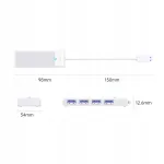 USB-jaotur, 4 &uuml;hendust, 0,15 m, valge