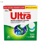 ULTRA EXPERT 5 in 1 pesukapslid valgele tekstiilile, 30 tk.