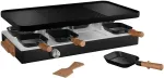 Raclette grill 8-le inimesele, keraamiline plaat, must, PFAS-vaba