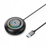 Orico YXR4-U3 USB jagaja, 4 USB-A 3.0 pesa, RGB valgustus, 0,3 m, helipesa, must