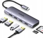 UGREEN 6-&uuml;hes USB-C adapter: 3 USB 3.0 pesa, HDMI, TF/SD kaardilugeja