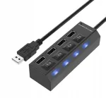 USB jagaja, 4 porti, l&uuml;lititega