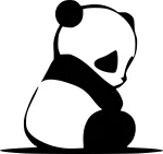 Taustata auto kleebis MISIO PANDA, 18 x 19 cm