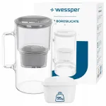Veefilter Wessper D2, boorsilikaatklaas 3 l, 1 Aquamax filtriga