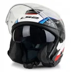 Avatud mootorratta kiiver LS2 OF618 Verso II Air, valge/sinine/punane, S suurus