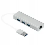 USB v&otilde;rguadapter 3 USB 3.0 pesadega ja LAN RJ45, &uuml;hilduv Apple Mac ja s&uuml;learvutitega