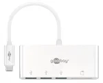 USB-C adapter Goobay, 3&times; USB-A, MicroSD, SD/MCC, valge