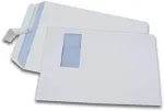 &Uuml;mbrikud aknaga C4, valged, 229 x 324 mm, 250 tk.