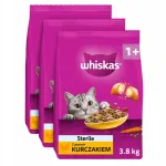 Whiskas Sterile kuiv kassitoit kanaga, 3 x 3,8 kg