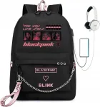 BlackPink A4 suurusega USB-ga koolikott mitmete mustritega