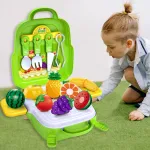 Puidust Montessori k&ouml;&ouml;giviljade ja puuviljade rollim&auml;ngukomplekt