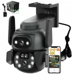 V&auml;line IP kaamera WiFi-ga, 8 MP, 4K, PTZ, p&ouml;&ouml;ratav, IP66, heliga, &uuml;hilduv TUYA ja ONVIF-ga
