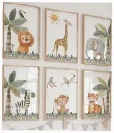 Laste safari loomade pildikomplekt, 6 tk
