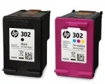 HP 302 must ja v&auml;rviline tindikassett (F6U66AE, F6U65AE)