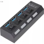 USB 3.0 must 4-pordiline arvutijasaja, kiire andmeedastus