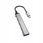 USB-C jagaja Dudao A16T, 4 pesa (3x USB 2.0, 1x USB 3.0), 6,3 cm, must