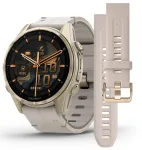 Nutiseade Garmin Fenix 8 43 mm AMOLED Sapphire Soft Gold, Garmin Pay ja EKG-iga