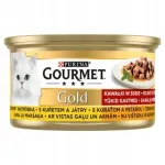 PURINA GOURMET GOLD m&auml;rg kassitoit kanaliha ja maksaga kastmes, 85 g