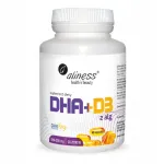 Toidulisand Aliness Omega DHA 300 mg vetikatest + D3 2000 TV, 60 kapslit