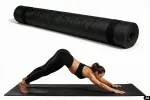 Aqua-Sport Powerstretch PVC jooga matt, libisemiskindel, must, 0,3 cm
