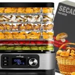 K&ouml;&ouml;giviljade, puuviljade ja seente kuivati termoregulaatori ja taimeriga, 450W, 5 alust
