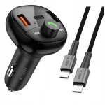 FM Bluetooth-autolaadija saatja, 3 USB pesa, 100 cm USB-C kaabel