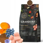 Grandorf kuivtoit t&auml;iskasvanud kassidele v&auml;rske kalkunilihaga, 400 g