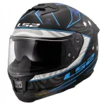 Motorratturi kiiver LS2 Stream II Galdam, matt musta ja sinise toonidega, M suurus