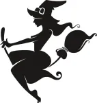 Kleebis autole, kiivrile v&otilde;i s&uuml;learvutile WITCH, 17 x 16,2 cm