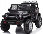 Laste elektriauto JEEP, nahast iste, pehmed EVA rehvid, 4 mootorit, 12V 10Ah, 4x4