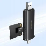 2in1 SD MicroSD USB-C adapter USB-A UHS-II must m&auml;lukaartide lugeja